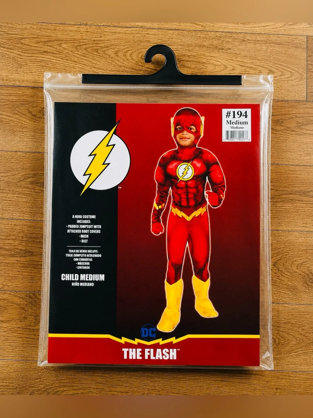 DC The Flash 4 piece costume child medium ( 8-10)